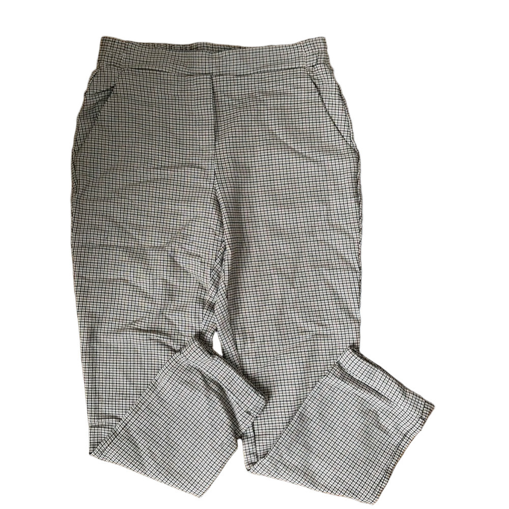 Women's Checkered Joggers - Black and White